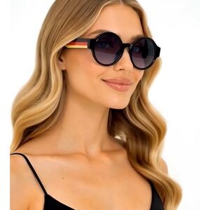 Round Sunglasses Retro Style Designer Fashion Shades Black Red Gold Luxury Style